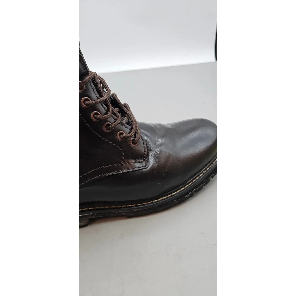 Calto K8711 Men Elevator Boots Dark Brown Lace Up Lug Sole Height Increasing 7.5